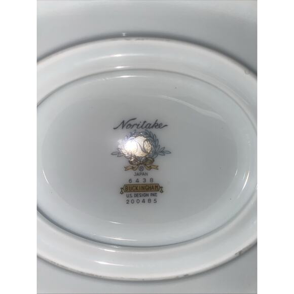 Noritake Buckingham 6438 Gravy Boat Attached Plate Retired Platinum Band - Picture 5 of 6